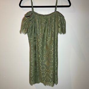 Olive Green Lace Dress